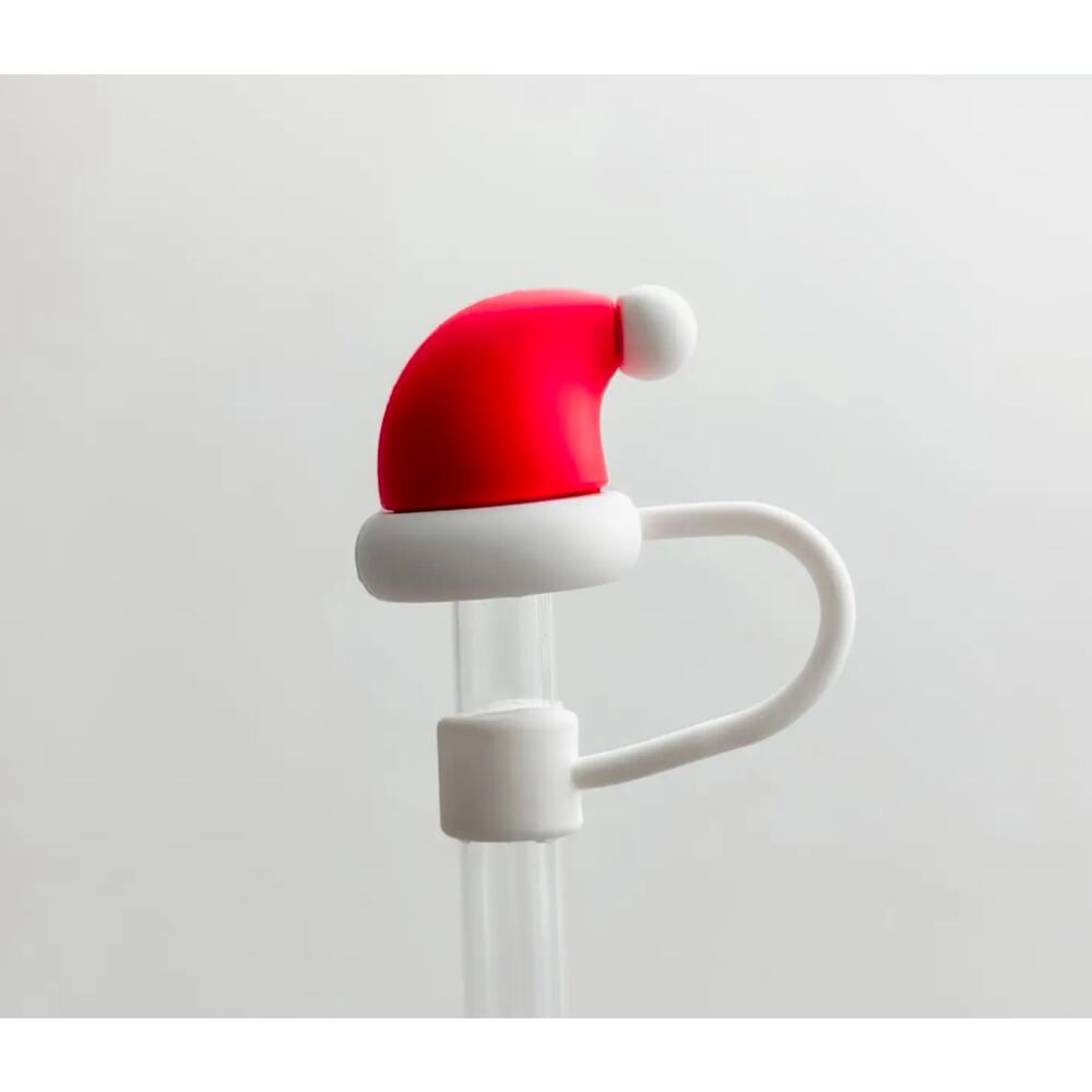 Red Santa hat Straw Cover